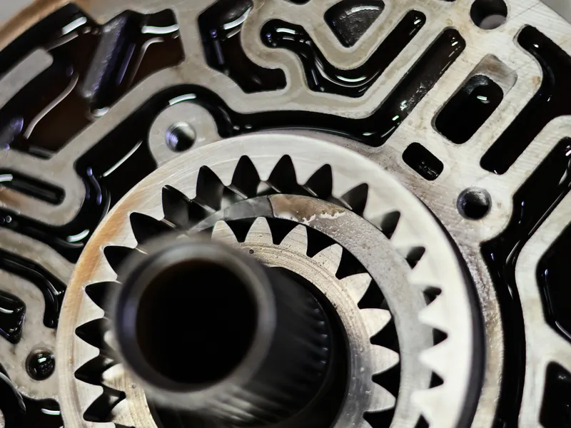 Close-up of a transmission oil pump gear